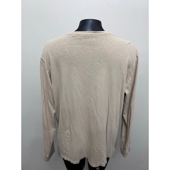 BURTON Snowboarding Crewneck Tan Long Sleeve T-Shirt Mens M SpellOut Outdoors - Picture 2 of 5